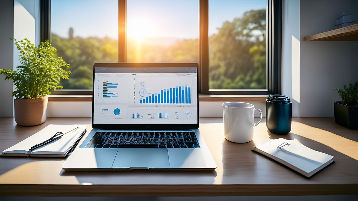Analytics dashboard on laptop